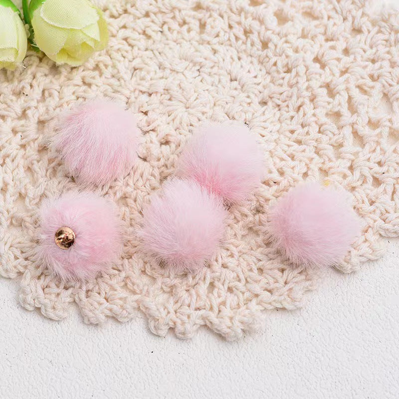 Wholesale 15MM long hair ball diy beads earrings necklace accessories